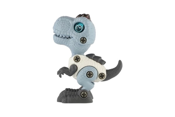 Dinosaure à visser en plastique 12 cm avec tournevis fonctionnant sur piles avec lumière et son dans une boîte 15x16x7 cm