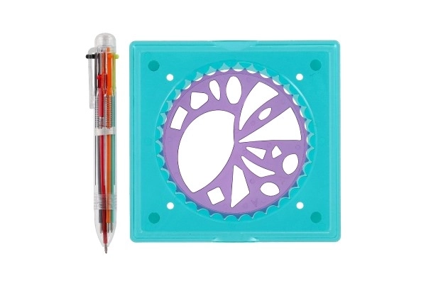Règle Inspiro + stylo 6 couleurs en plastique dans une boîte 24x24x2cm
