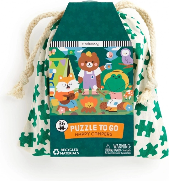 Puzzle Mudpuppy Les Joyeux Campeurs dans un Sac en Tissu