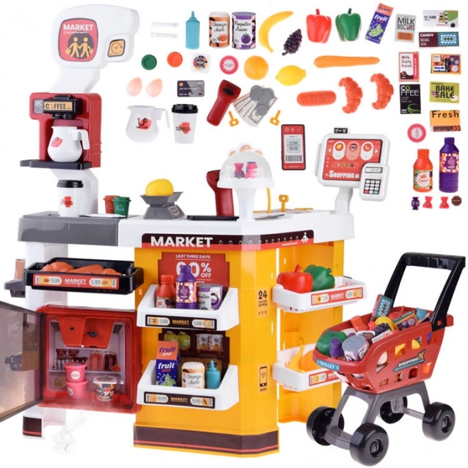 Grand supermarché de pâtisserie + accessoires de chariot ZA4638