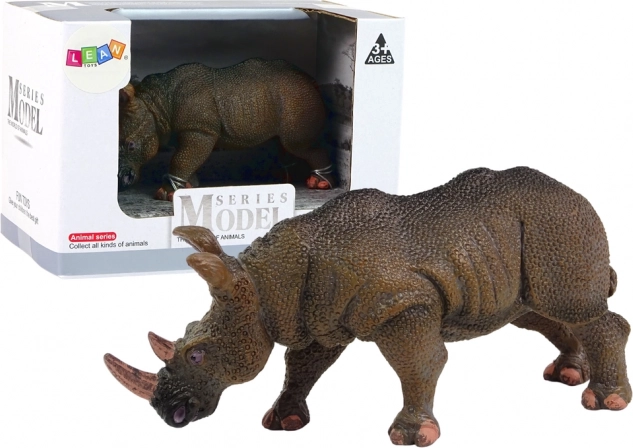 Grande figurine de collection Rhinocéros de la série Animaux du monde