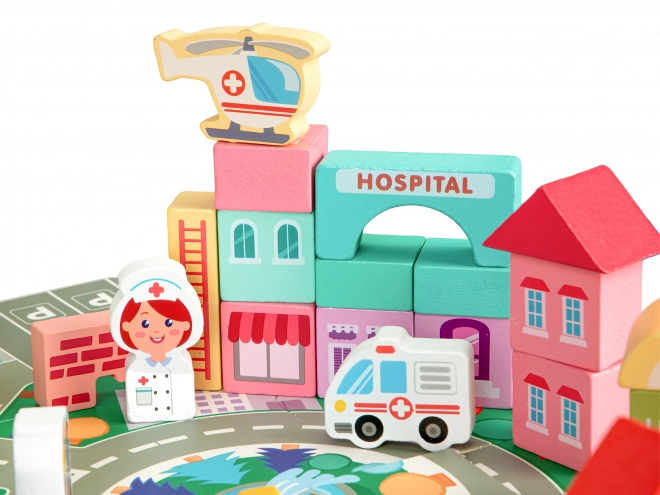 ECOTOYS Blocs de bois Ville