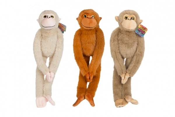Singe en peluche 55 cm avec bande auto-agrippante 3 couleurs