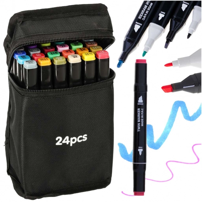 Marqueurs à alcool double face 24 pcs