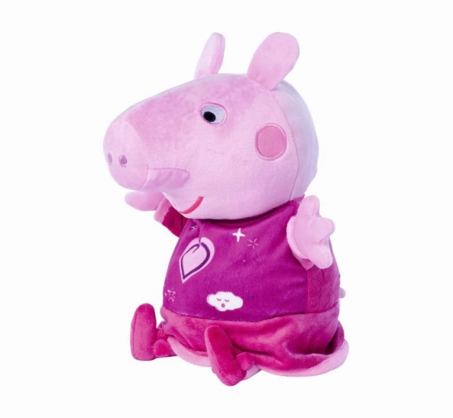 Peppa Pig 2 en 1 peluche doudou, musical + lumineux, rose, 25 cm