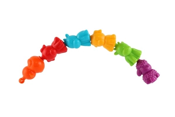 Animaux en plastique de la ferme domestique à assembler en chaîne 12pcs 8cm dans boîte plastique 10x18cm 12m+