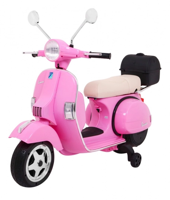 Scooter électrique pour enfants Vespa rose avec roues stabilisatrices