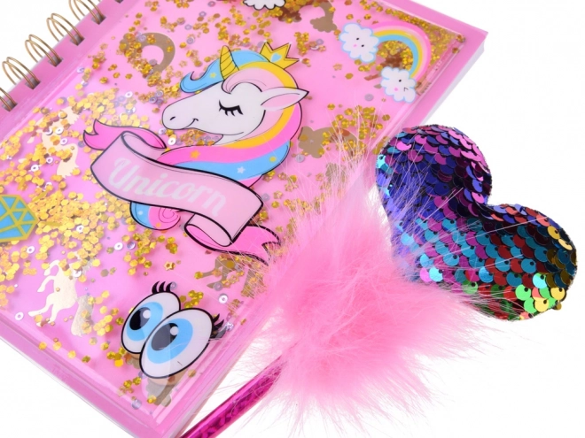 Journal secret magique de licorne avec autocollants colorés