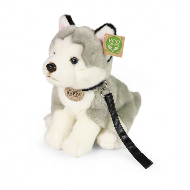 Chien en peluche Husky avec laisse 28 cm de Rappa