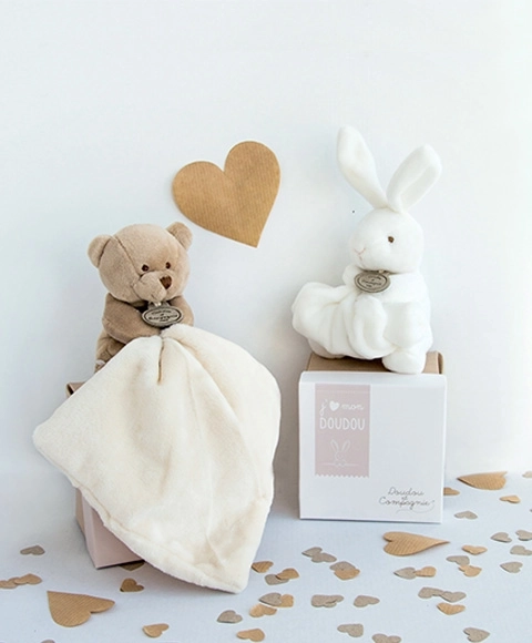 Ensemble-cadeau Doudou - ourson avec doudou 10 cm