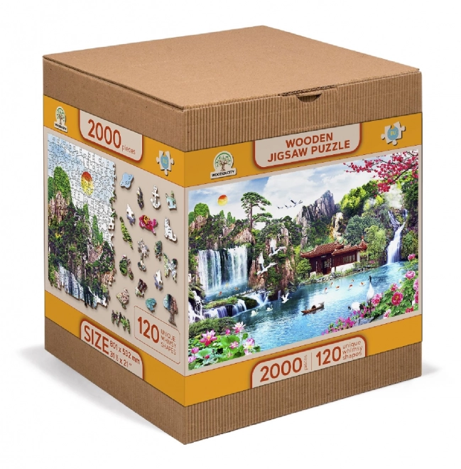 Puzzle en bois Cascades dans un jardin japonais