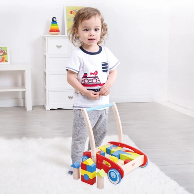 Marchette en bois avec cubes Tooky Toy