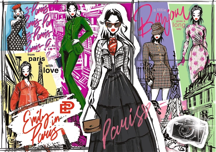 Puzzle Emily in Paris : inspiration mode 1000 pièces
