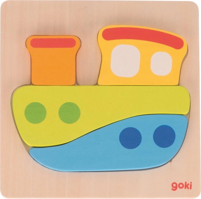 Puzzle en bois camion de pompiers encastrable