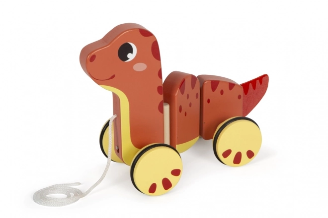 Petite patte Jouet à tirer en bois Dino