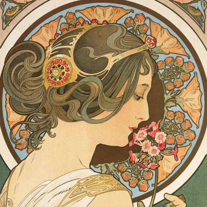 Calendrier de notes Alfons Mucha 2025, 30 × 30 cm