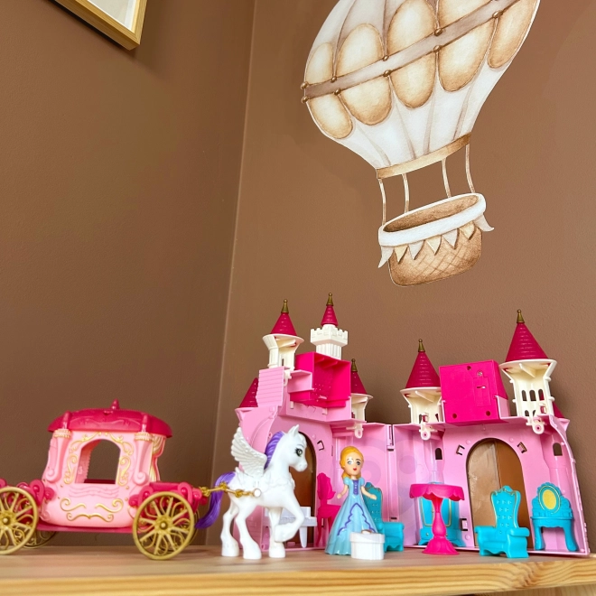 Château magique interactif avec carrosse et accessoires