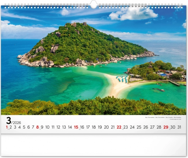 Calendrier mural Mer 2026
