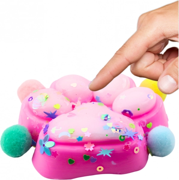 Jouet Anti-stress Patte de Chat Squishy Confettis Rose