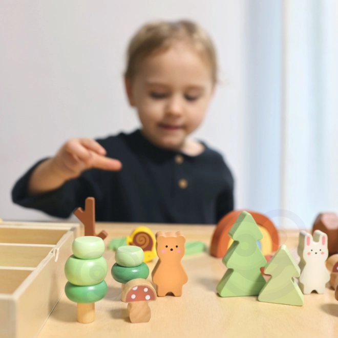 Ensemble forestier avec blocs en bois Tooky Toy