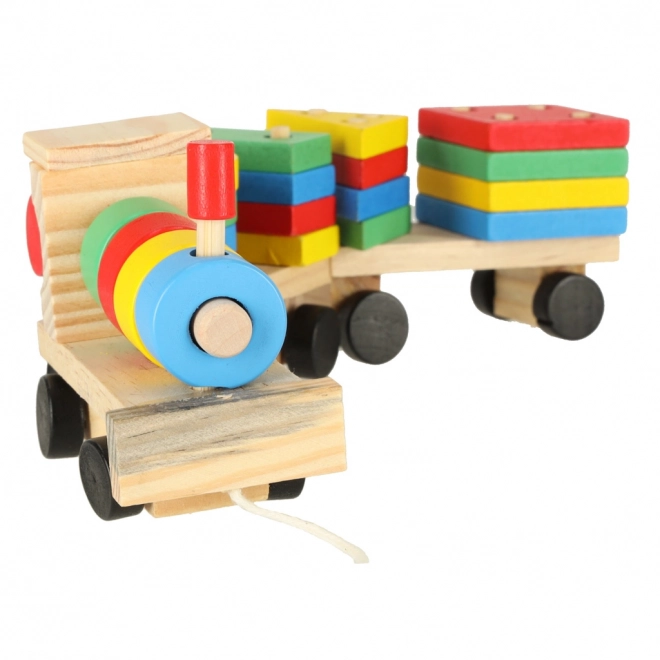 Train en bois avec formes
