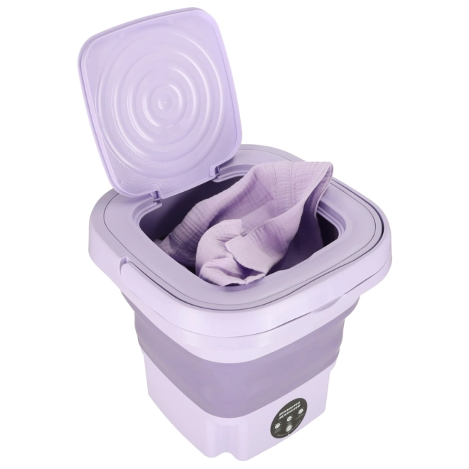 Lave-linge de voyage pliable 8L violet