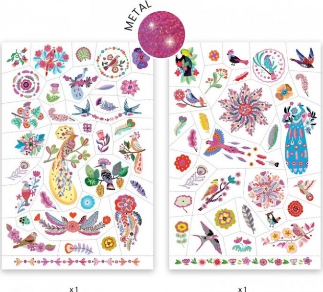 DJECO Tatouage Oiseaux Étincelants