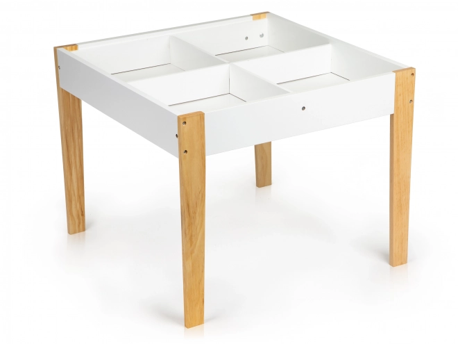 ECOTOYS Table en bois pour enfants avec tableau noir et deux chaises