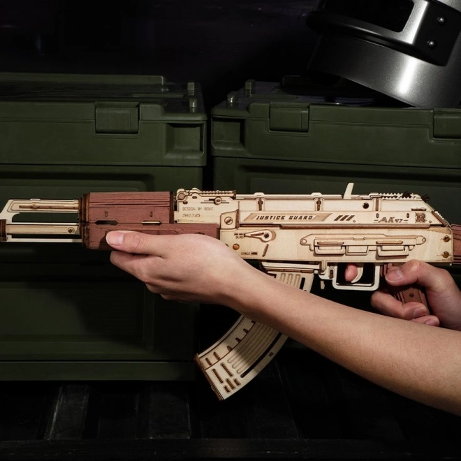 RoboTime 3D Puzzle mécanique en bois fusil d'assaut AK-47