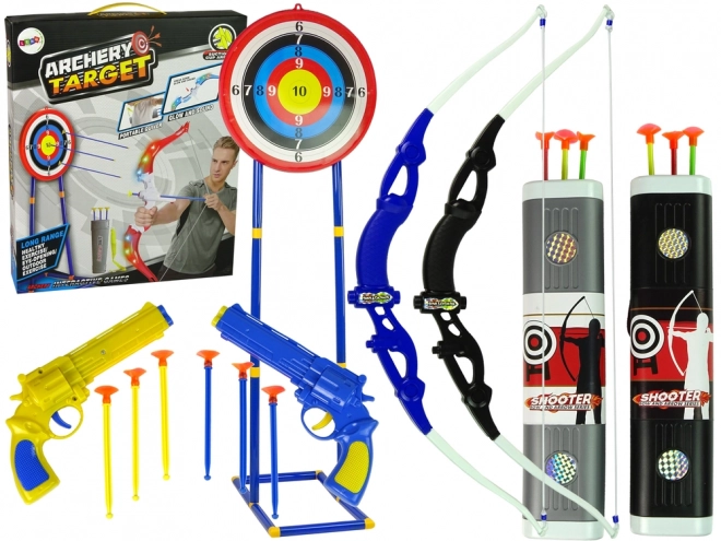 Ensemble de tir à l'arc Bouclier sur support 134 cm Carquois Pistolet