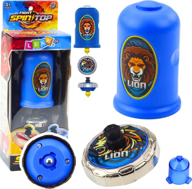 Ensemble avec lanceur et disque volant Lion Bleu