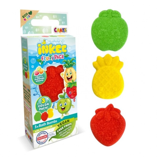 Inkee bombes de bain mini emballage variations fruitées