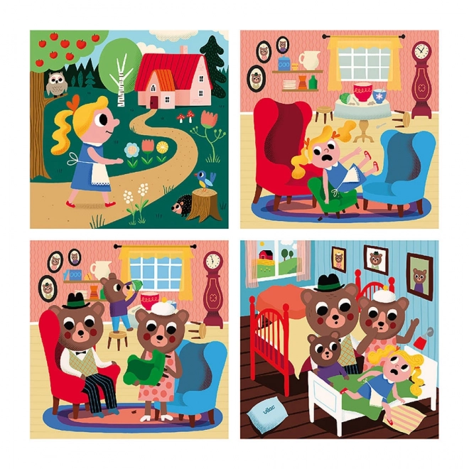 Vilac puzzle en bois Boucles d'Or 4 en 1