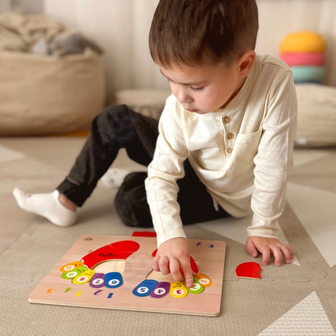 Puzzle éducatif en bois mains et pieds