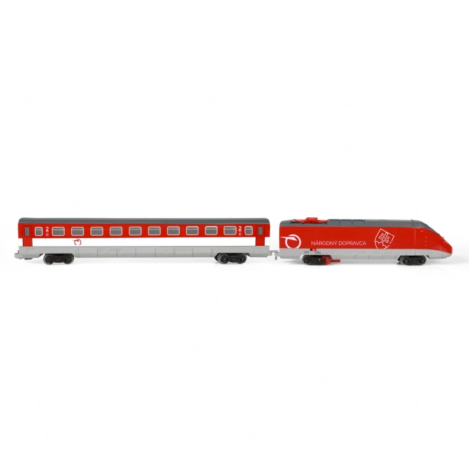 Train Compagnie ferroviaire Slovaquie avec rails 18 pièces plastique à piles avec son, lumière dans la boîte.