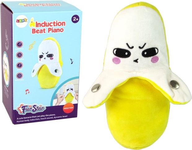 banane en peluche interactive avec son 22 cm – jaune