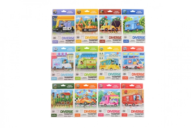 Puzzle joyeux avec motif de transport