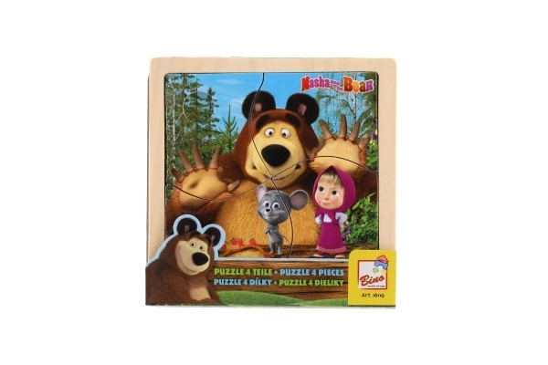 Puzzle en bois avec souris Masha et l'Ours 15cm