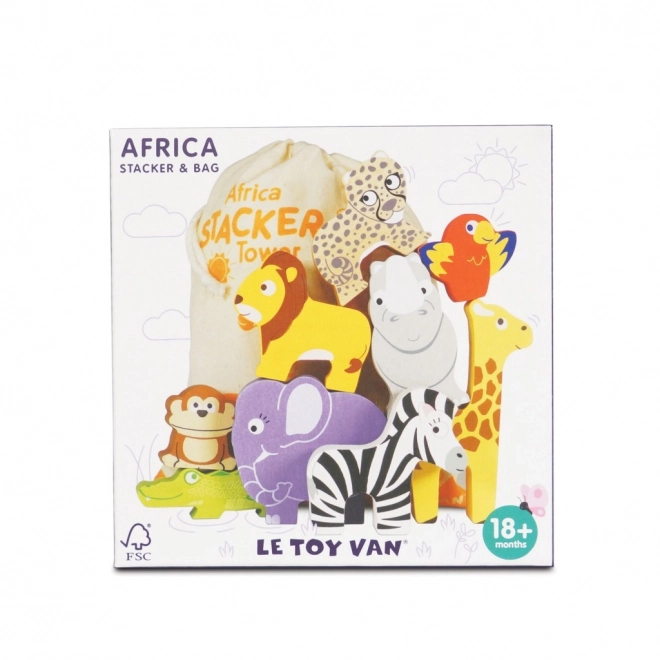 Le Toy Van Petilou Tour Empilable Afrique 9 pcs