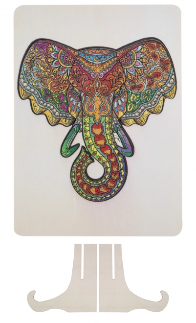 Puzzle en bois à contour éléphant