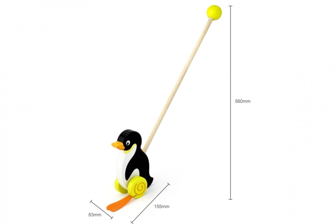 Jouet en bois à tirer - pingouin