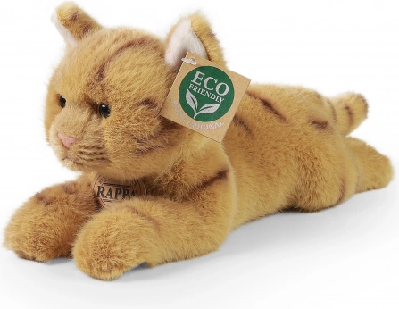 Chat en peluche allongé 20 cm éco-responsable