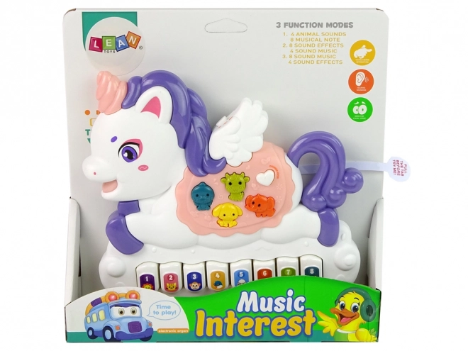 Piano Interactif Licorne Blanc