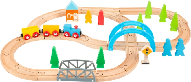 small foot circuit de train en bois Journey – set de 40 pièces
