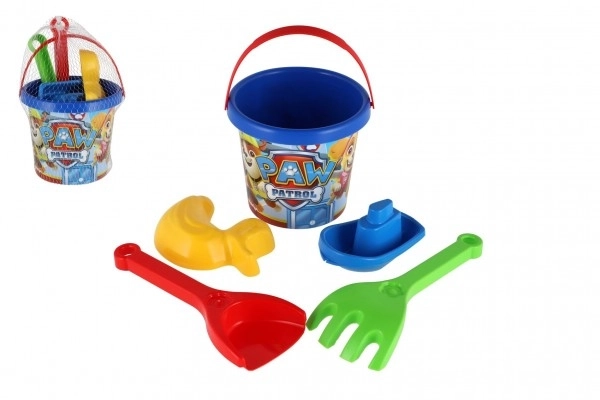 Set de sable 5 pièces plastique Paw Patrol/Pat' Patrouille bleu en filet 12x22x12cm 12m+ Wader