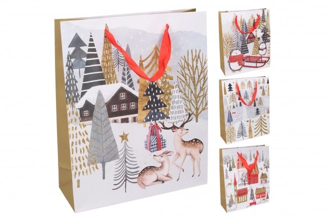 Sac cadeau M 26x32x10 cm Noël