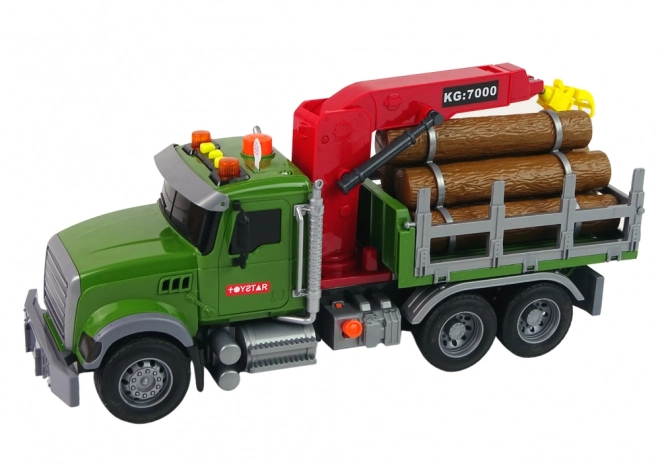 Véhicule de jeu avec grue pour le transport de bois