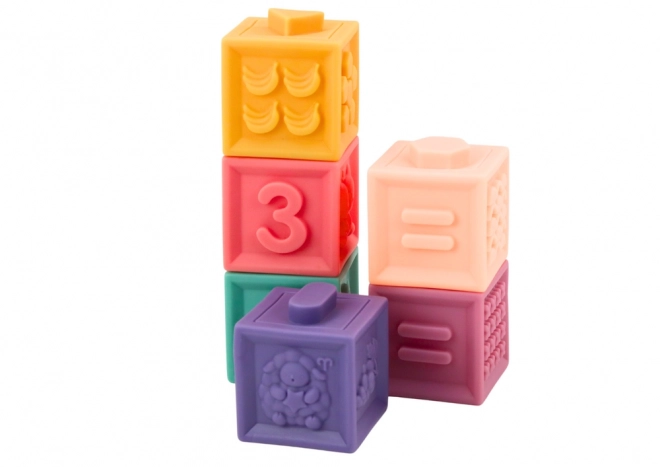 Blocs éducatifs doux animaux chiffres lettres multicolores 12 pcs