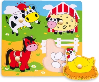 puzzle encastrable en bois animaux de la ferme