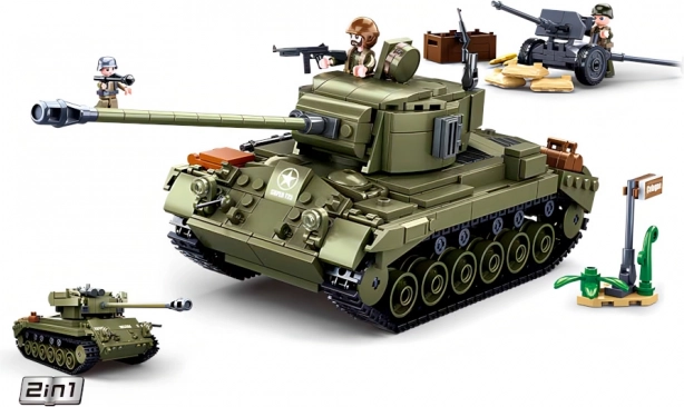 Sluban Army char moyen 2-en-1 et canon antiaérien – jeu de construction